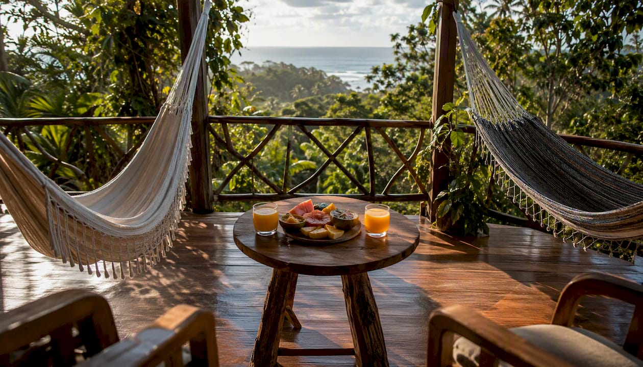 Oceanfront resort terrace with wine and ocean view Romantic Weekend Getaways