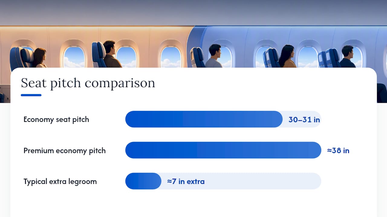 Economy versus premium economy seat dimensions